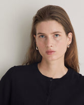 Cardigan girocollo in cotone biologico nero
